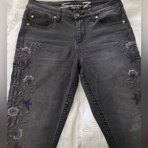 Seven7 Skinny Mid Rise Charcoal Jeans